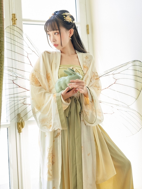 十三余小豆蔻儿[菊桑茶]双层印花褙子宋抹一...