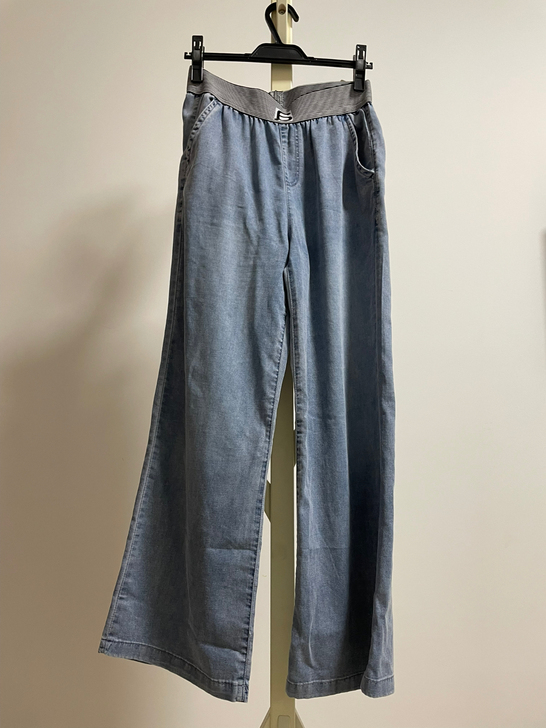 牛仔裤 松紧腰125斤都可穿 面料巨柔软 ...