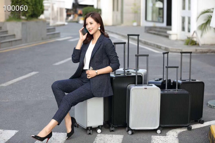 前开口全铝镁合金旅行箱20寸金属万向轮拉杆...
