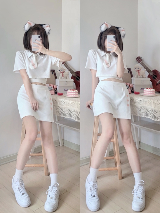 无二原创网球小熊夏日运动套装纯欲风显瘦半身...