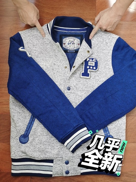 plory棒球棉服！8成新，二手！无瑕疵！