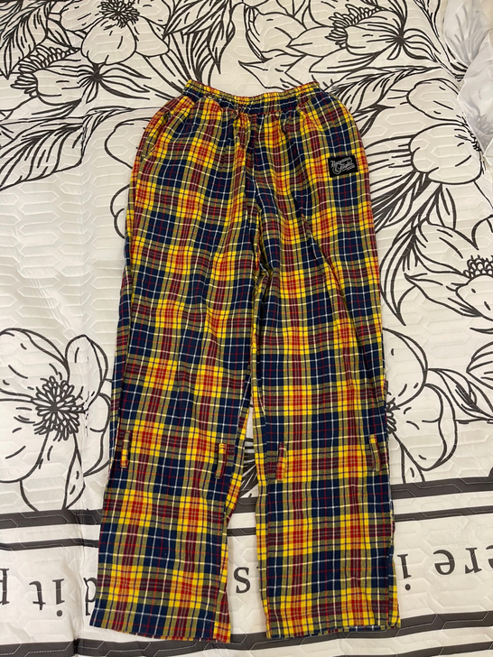 高腰格子宽松休闲裤 s码