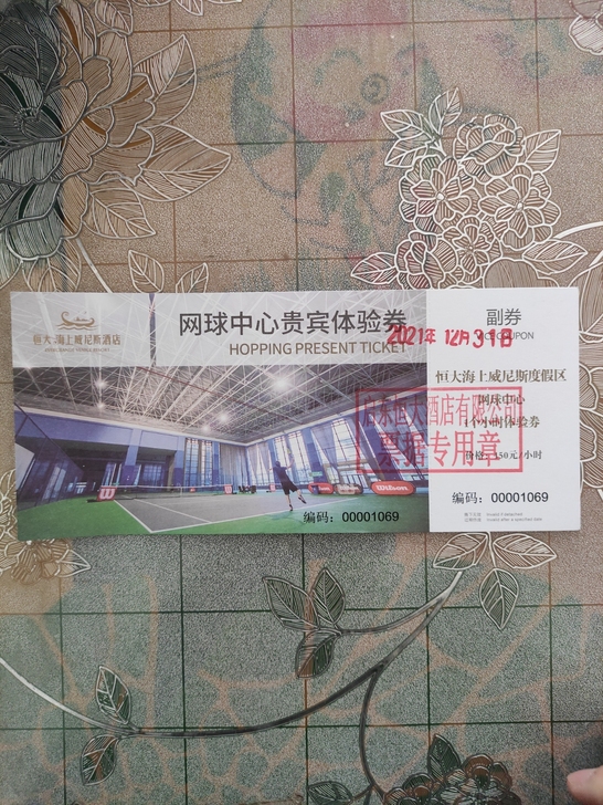 启东恒大海上威尼斯网球中心体验券
