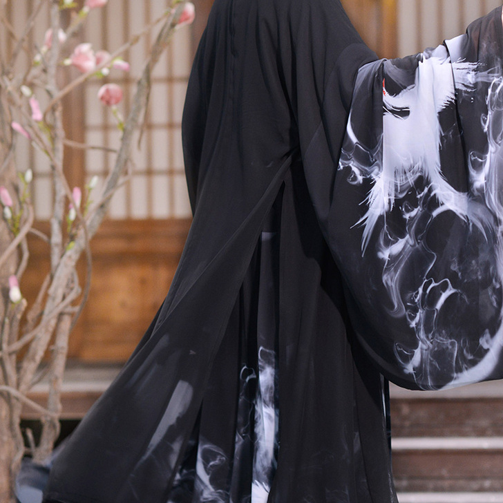 如梦霓裳汉服女装大袖衫交领襦裙重明一水墨印...
