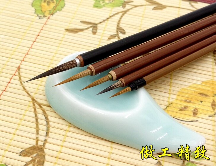 学生工笔国画勾线笔毛笔白描鼠须花枝俏小依文...