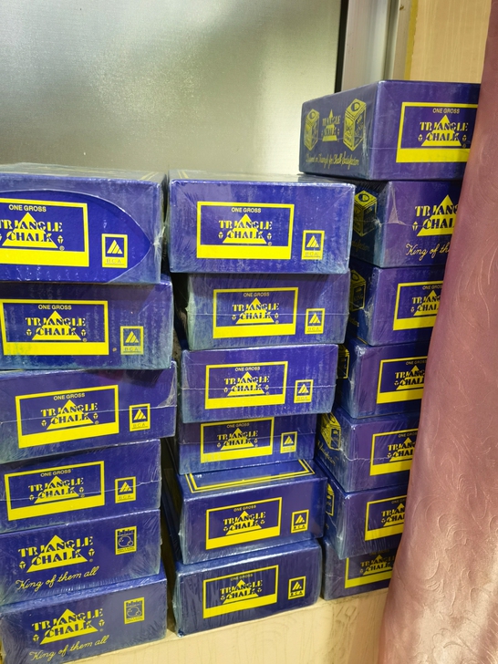 球房用三角巧粉台球巧克粉一大盒144粒包邮