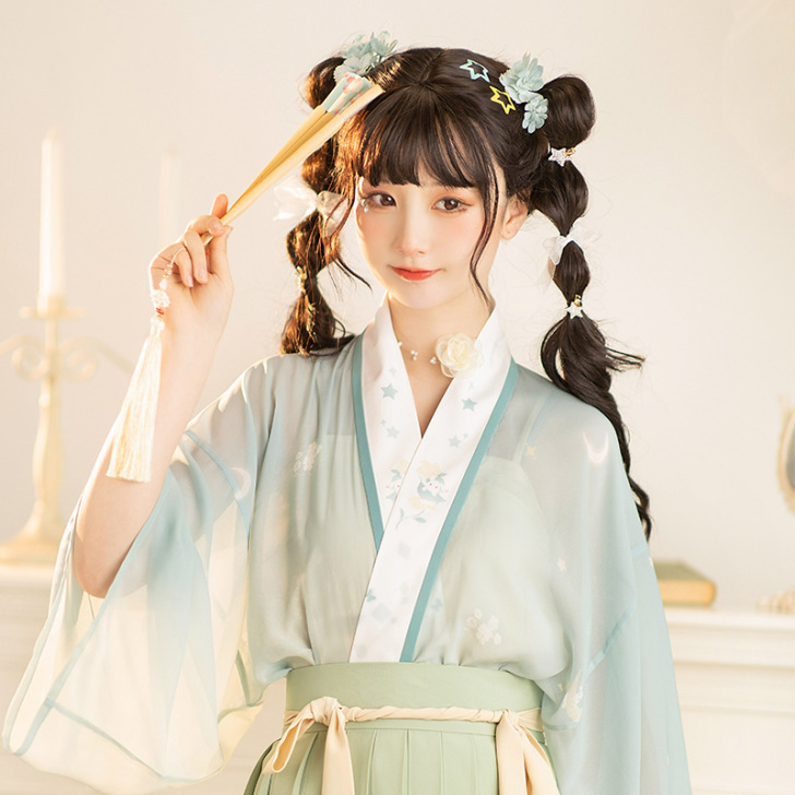 池夏星月银河:月离宋制对襟短衫汉服女夏季原...