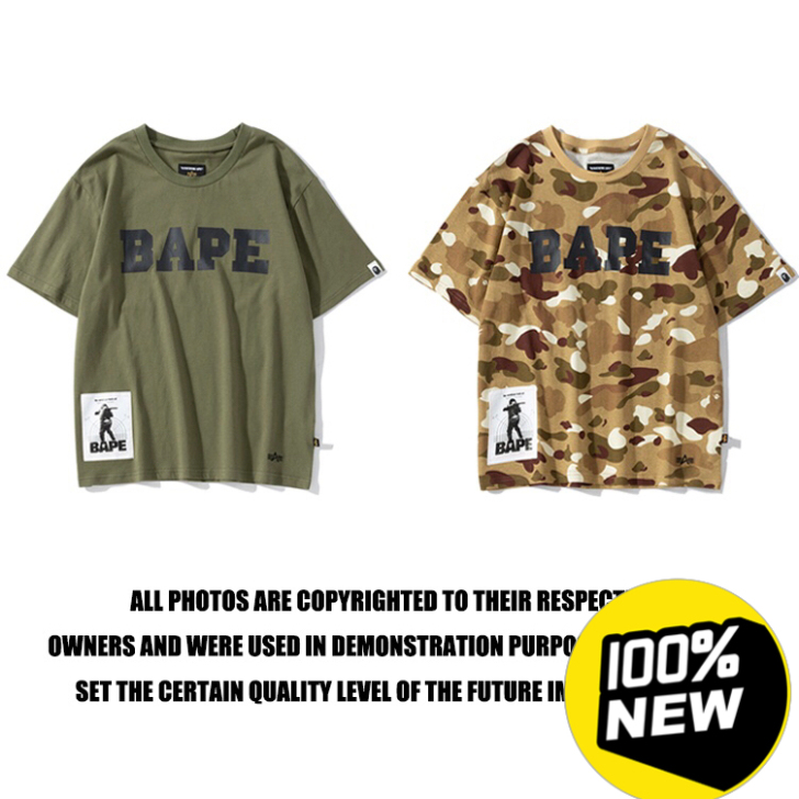 日系潮牌新款兵人沙漠迷彩印花纯棉男女情侣潮...