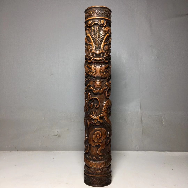 花梨木线香筒，工艺精湛，包浆厚重