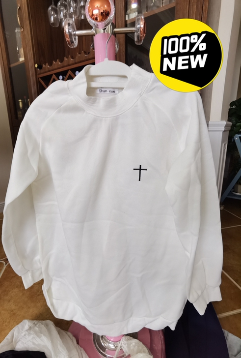 2021秋装韩国新款刺绣宽松百搭圆领长袖T...