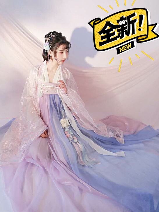 汉服女中国风古装仙气飘逸古风齐胸襦裙学生春...