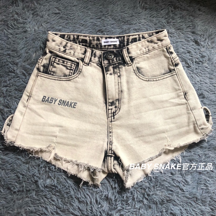 BABY SNAKE正品高腰牛仔短裤