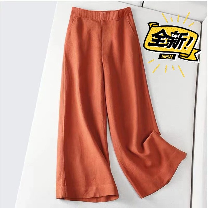 女装店撤柜清仓特价棉麻阔腿裤子女春夏款直筒...