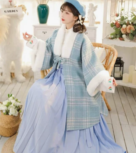 【包邮】玉术原创樱花汉服女明制汉元素改良日...