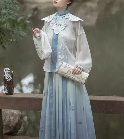 正版汉服出租,全新m码 桔屿原创汉服女玉骨...