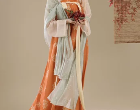 桔屿原创汉服女【长安花】唐制齐胸衫裙复原中...