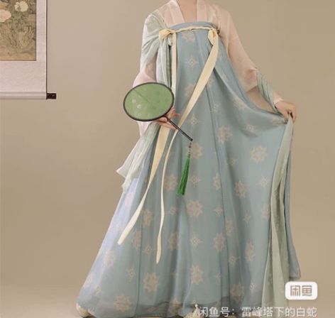 秸屿家长安花 汉服 上衣s 下裙l 穿二洗...