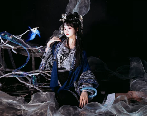 麦叙南湘子原创异域苗疆少女民族风改良汉服套...