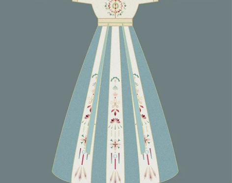 艺缕原创坦领汉服女三件套两片式齐腰襦裙半臂...