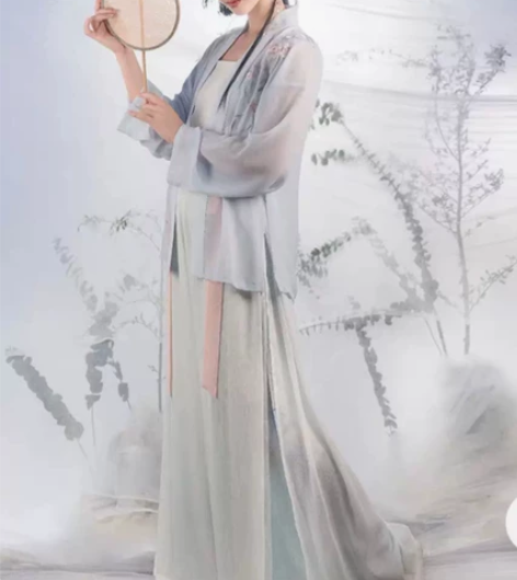 「短衫+吊带」重回汉唐暮雨，宋制，汉服 短...