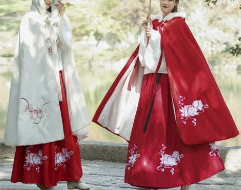 汉旭原创斗篷汉服披风女传统中国风刺绣日常长...