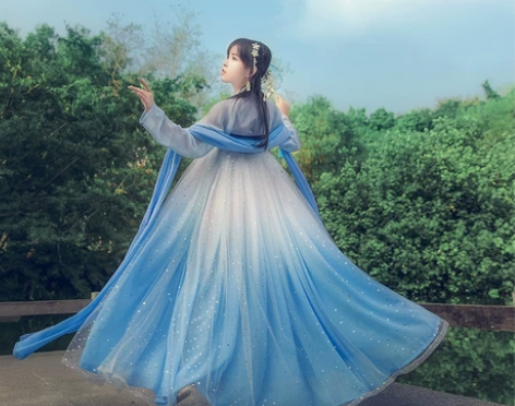千韵岗辰莲鱼梦汉服女夏季正品原创中国风白菜...