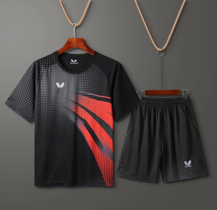 蝴蝶乒乓球服套装男女装运动服速干训练衣服羽...