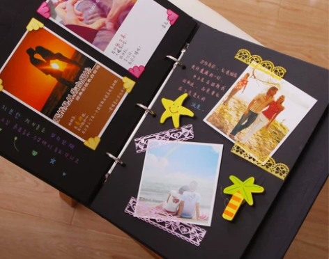 DIY手工相册纪念本粘贴式宝宝成长情侣记录...