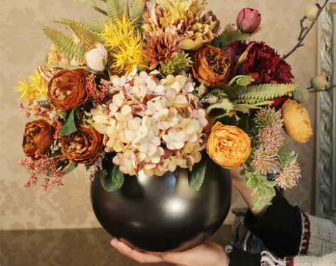 复古做旧牡丹花仿真花束花艺手捧花艺术森系