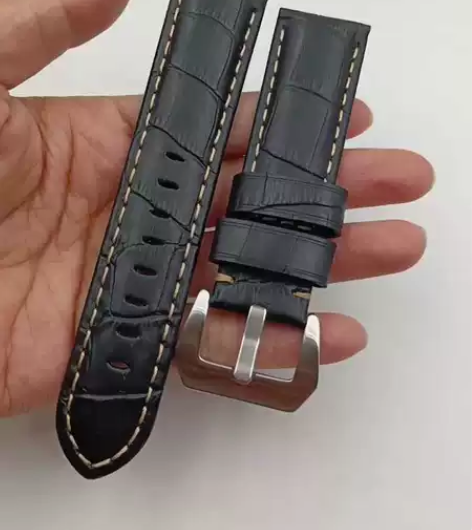 全新 22MM 黑色/棕色男士竹节纹表带带...