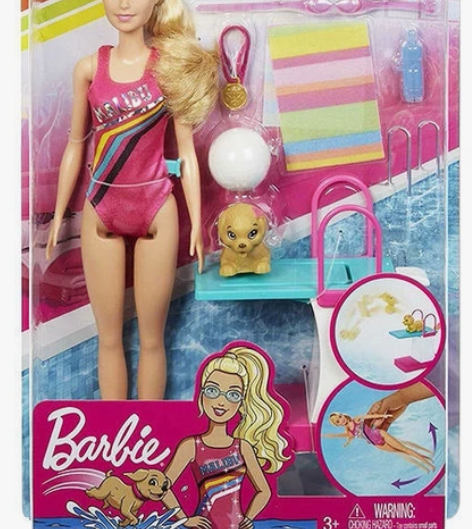 Barbie芭比娃娃趣味跳水组合GHK23...
