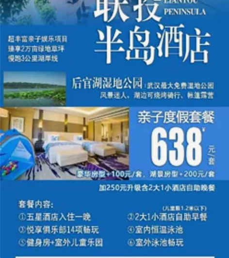 武汉联投半岛酒店庭套票一份，蔡甸联投半岛 ...