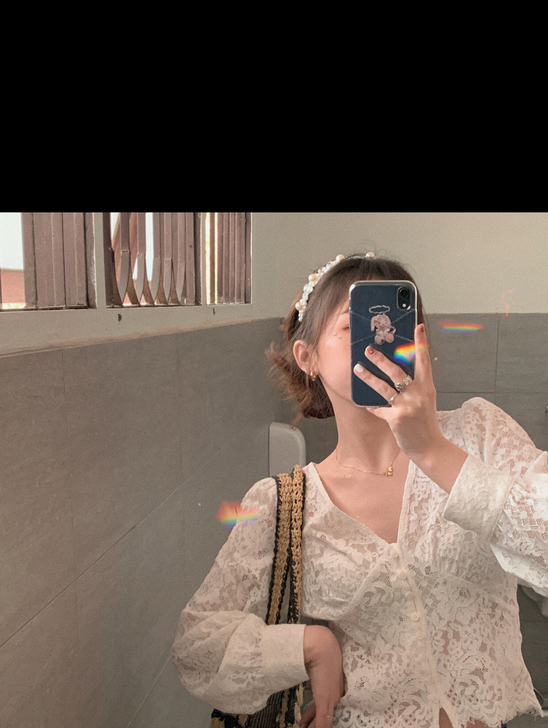 胖子王老板 蕾丝雪纺衫 s尺码