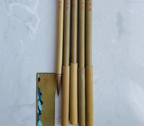 老毛笔 湖笔 玉峰牌 大山水 狼毫笔 出锋...