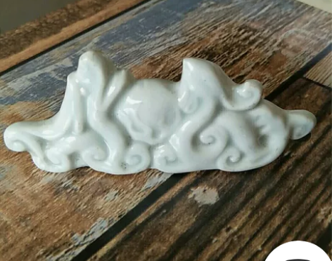 老物件青白瓷笔架龙凤戏珠,下面有工号,长约...