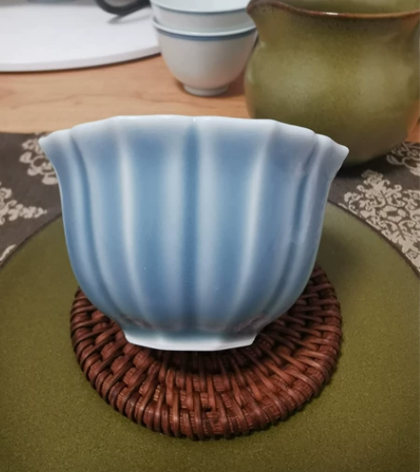 博物堂天蓝釉杯 容量100cc，直径8，高...