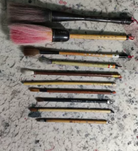 老毛笔，手工刻字老毛笔，纯手工刻字笔杆。带...