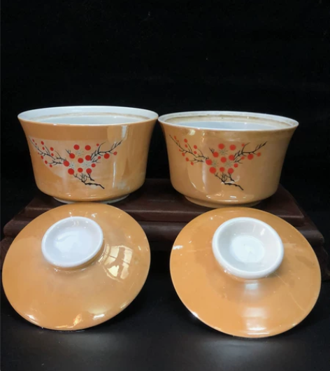 780年代盖碗一对 59元包邮 全品 无磕...