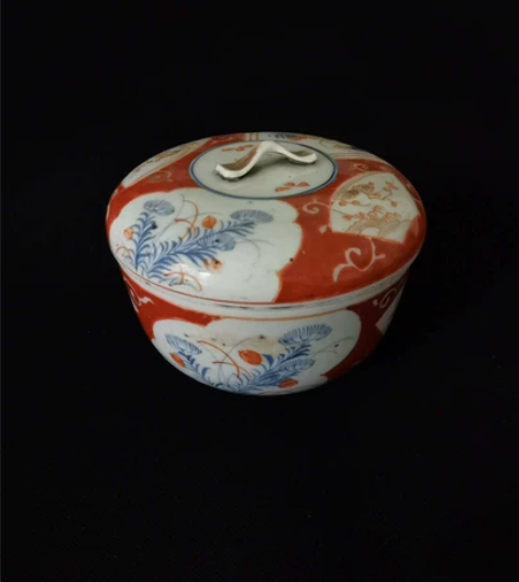 物品：清中期矾红青花描金盖碗 描述 品相：...