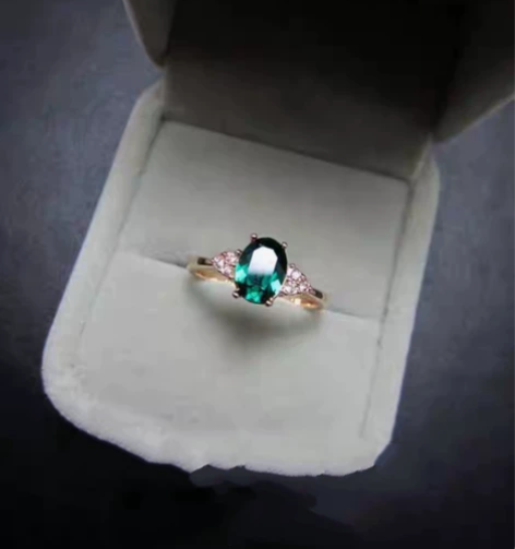 回流中古戒指——海淘带回国祖母绿色宝石玫优...