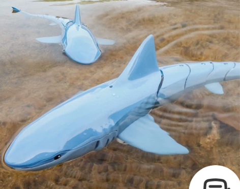 【火拼价】电动遥控小鲨鱼戏水玩具仿真摇摆会...