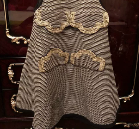 Z11金线小香风无袖连衣裙小礼服,重工,金...