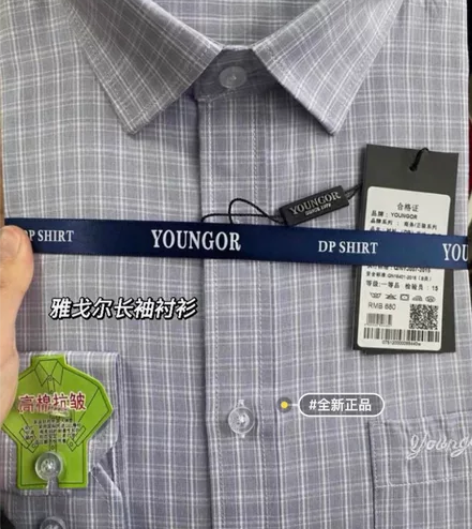 全新雅戈尔衬衫商务正装衬衫纯色免烫衬衣男士...