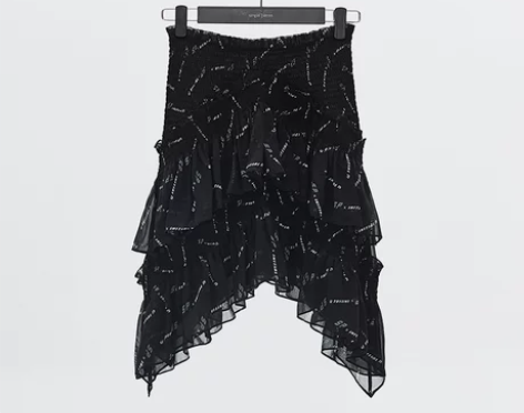 头文字D联名款印花半身裙女夏高腰蛋糕裙黑色...