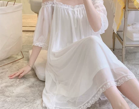 【55价】性感吊带睡裙女夏季纯棉露肩火辣纯...