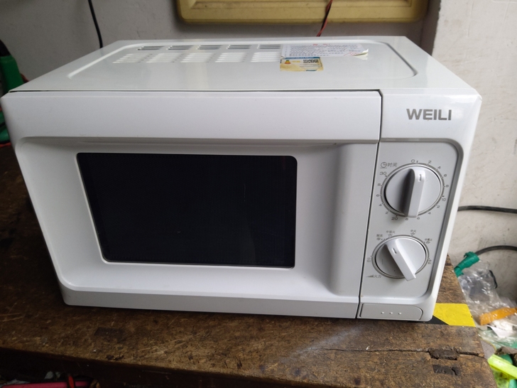 威力微波炉全好无故障，玻璃盘的机械操作，简...