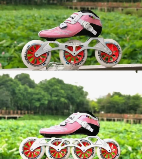 【全新正品】多款儿童速滑鞋训练培训轮滑鞋溜...