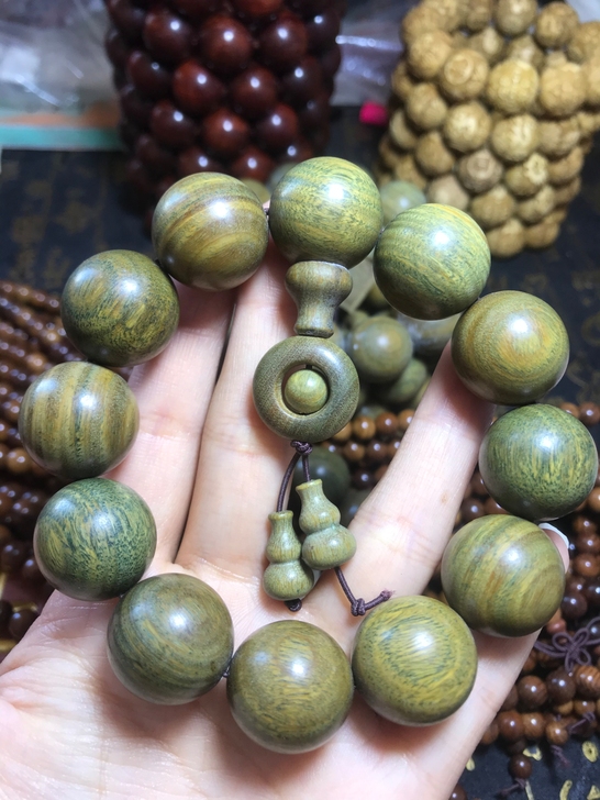 精品绿檀手串佛珠天然檀香木阿根廷玉檀正宗绿...