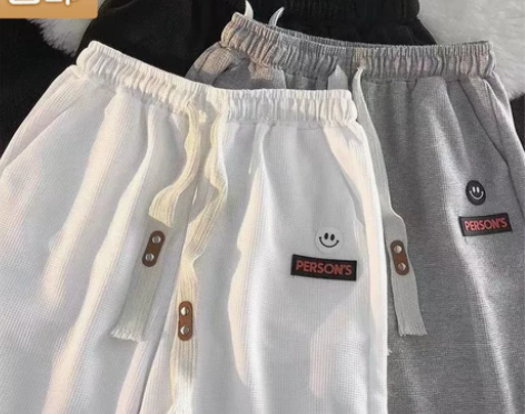 全新  华夫格短裤男士夏季潮流五分裤休闲宽...