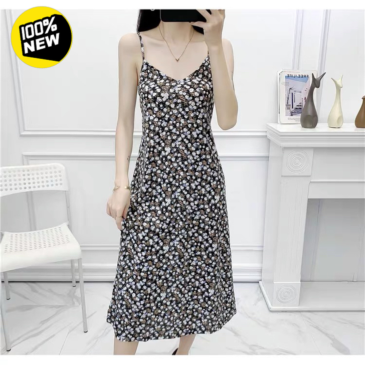 碎花吊带连衣裙女装早春秋季2021新款法式...